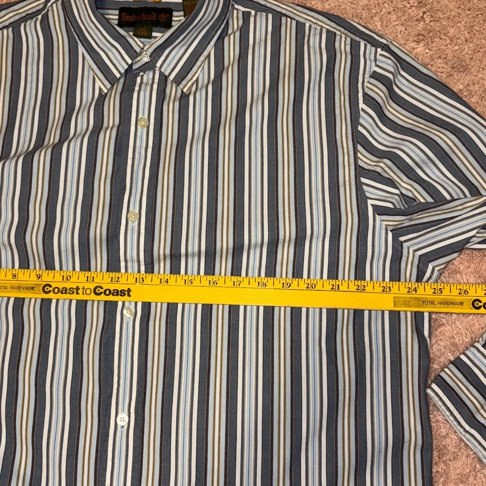 Timberland long sleeve stripe button down casual dress shirt men’s XXL - Picture 6 of 10